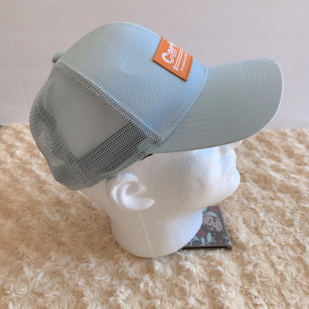 Carhartt Blue Canvas Mesh Rugged Outdoors Snap Back Baseball Hat - Picture 3 of 6